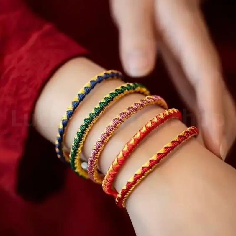 Dragon Scale Motif Nine Vehicle Vajra Knot Braided Bracelet-LuckyCharms.Shop