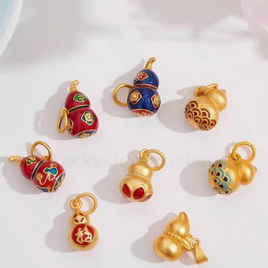 Chinese Style Gold-plated Luck Love Gourd Pendant-LuckyCharms.Shop