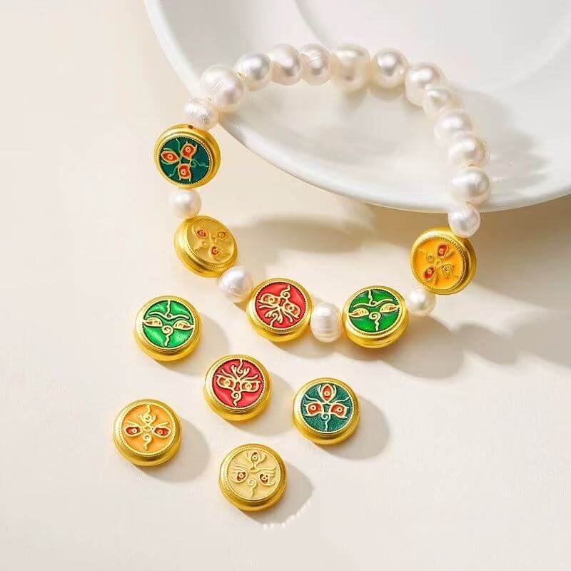 LuckyCharms Tibetan Five Directions Wealth Gods Eye Bracelet Accompanying Beads