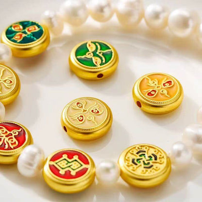 LuckyCharms Tibetan Five Directions Wealth Gods Eye Bracelet Accompanying Beads