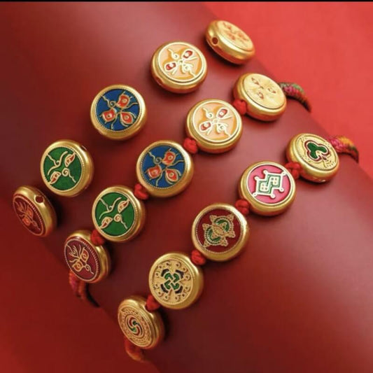 LuckyCharms Tibetan Five Directions Wealth Gods Eye Bracelet Accompanying Beads