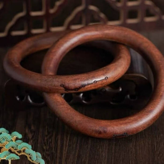 LuckyCharms Natural Jujube Wood Big Dipper Blessing Taoist YinYang Qiankun Ring