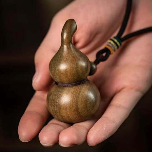 LuckyCharms Natural Lightning-struck Wood Taoist YINYANG Gourd Charm