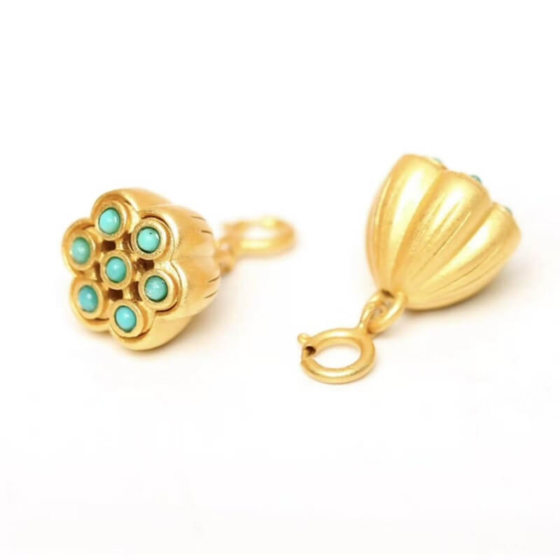 LuckyCharms Gold-plated Lotus Seedpod Pendant
