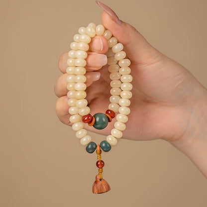 LuckyCharms White Jade Bodhi Lotus Seedpod Hand String