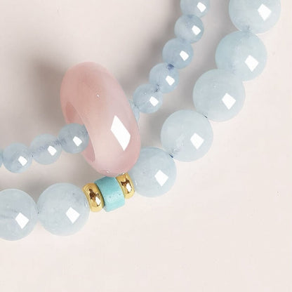 LuckyCharms Natural Aquamarine Blue Luck & Protection Blessing Bracelet