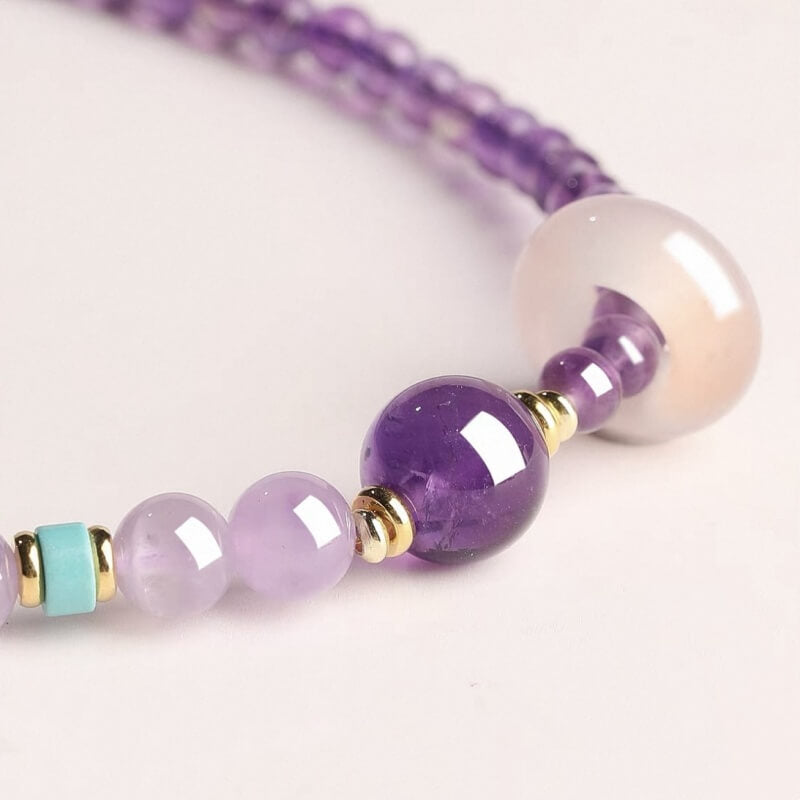 LuckyCharms Natural Amethyst Purple Wisdom & Success Blessing Bracelet