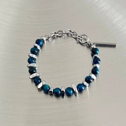 LuckyCharms Natural Blue Tiger's Eye Stone Bracelet