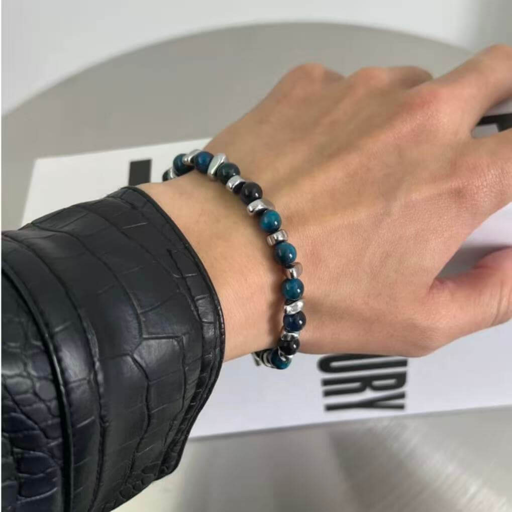 LuckyCharms Natural Blue Tiger's Eye Stone Bracelet