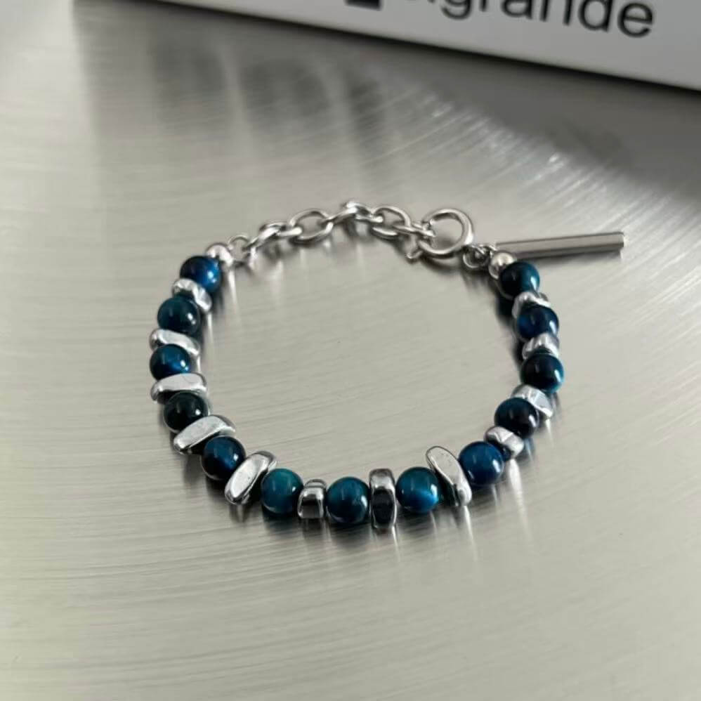 LuckyCharms Natural Blue Tiger's Eye Stone Bracelet