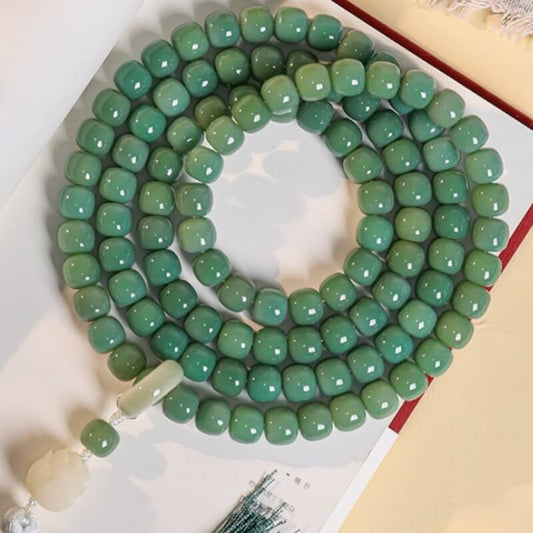 LuckyCharms Green Bodhi Lotus 108 Beads Hand String