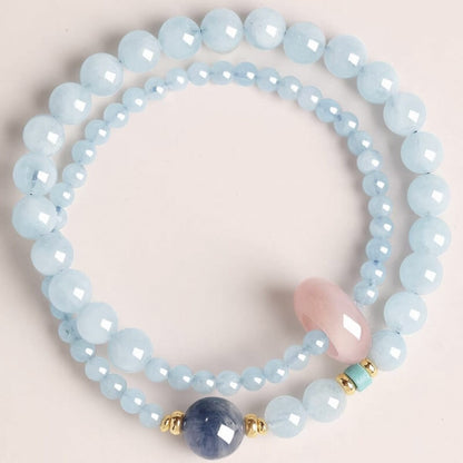 LuckyCharms Natural Aquamarine Blue Luck & Protection Bracelet