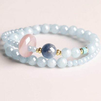LuckyCharms Natural Aquamarine Blue Luck & Protection Bracelet