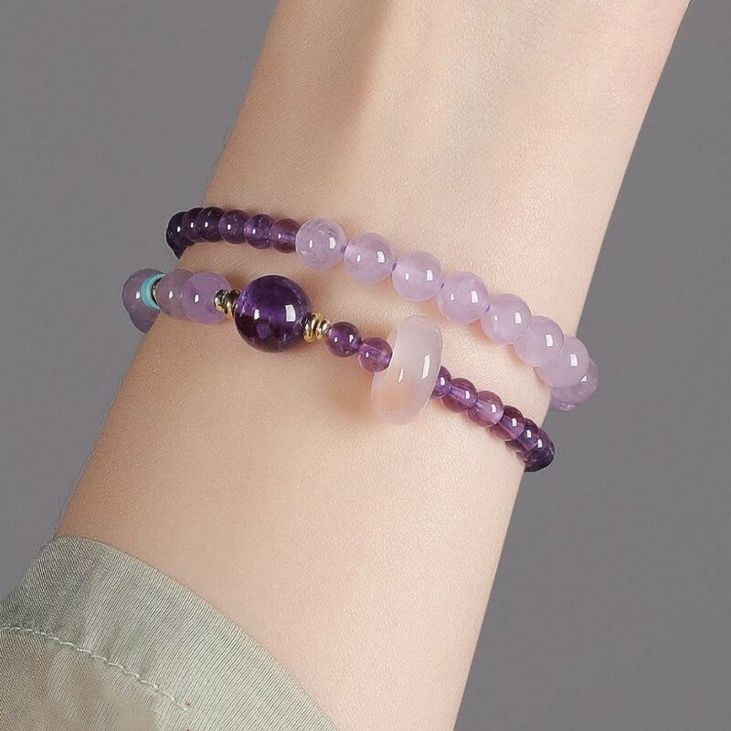 LuckyCharms Natural Amethyst Purple Wisdom & Success Bracelet