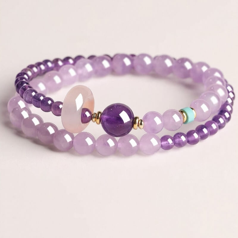 LuckyCharms Natural Amethyst Purple Wisdom & Success Bracelet
