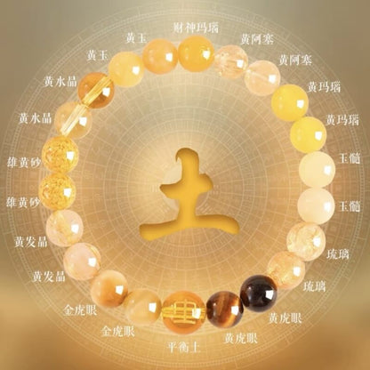 LuckyCharms Natural Crystal WuXing Five Elements Deficiency Supplementing Blessing Bracelet