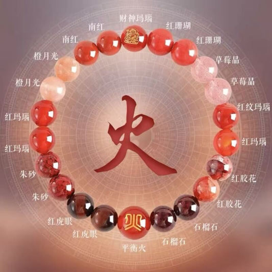 LuckyCharms Natural Crystal WuXing Five Elements Deficiency Supplementing Blessing Bracelet
