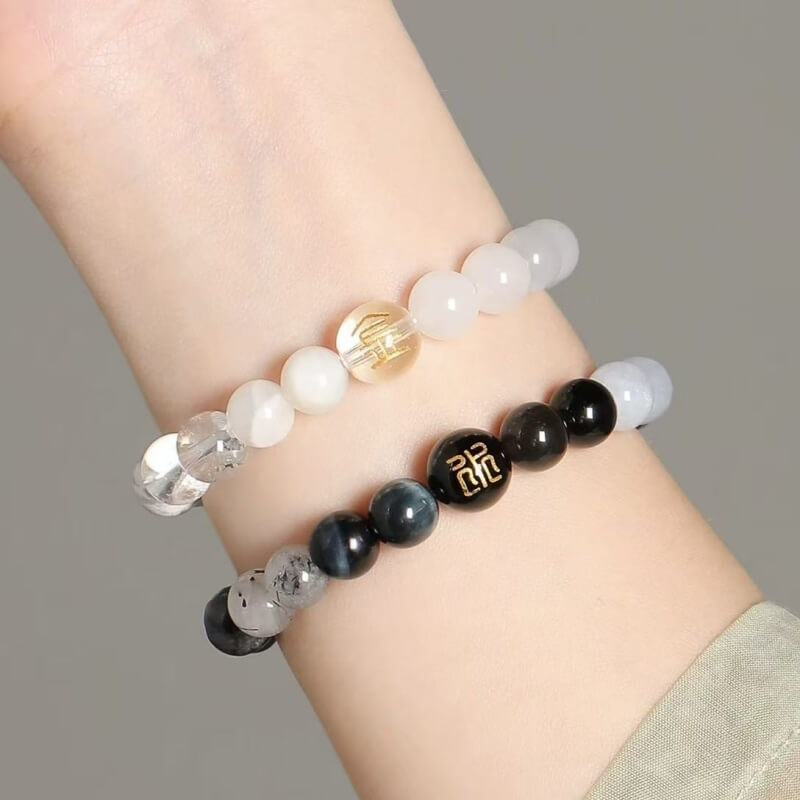 LuckyCharms Natural Crystal WuXing Five Elements Deficiency Supplementing Blessing Bracelet