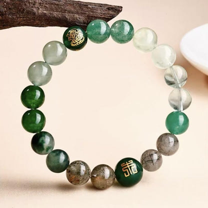 LuckyCharms Natural Crystal WuXing Five Elements Deficiency Supplementing Blessing Bracelet