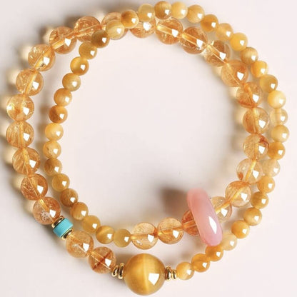 LuckyCharms Natural Citrine Wealth & Power Blessing Bracelet