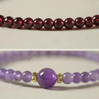 LuckyCharms Natural Garnet Fortune-Turning Beaded Bracelet