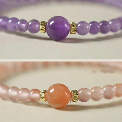 LuckyCharms Natural Garnet Fortune-Turning Beaded Bracelet