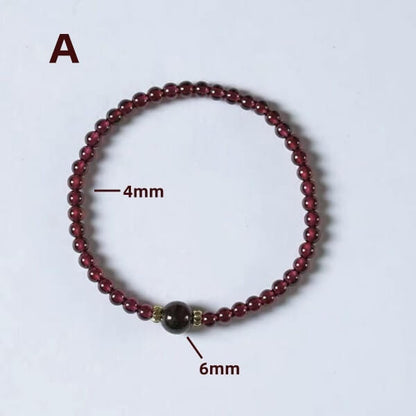LuckyCharms Natural Garnet Fortune-Turning Beaded Bracelet