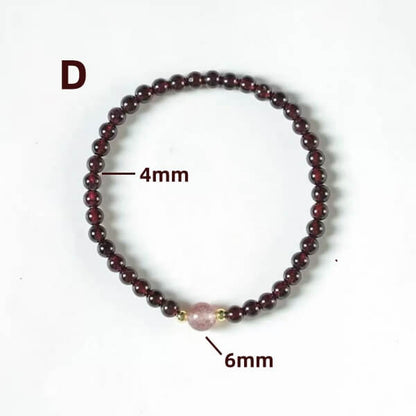 LuckyCharms Natural Garnet Fortune-Turning Beaded Bracelet