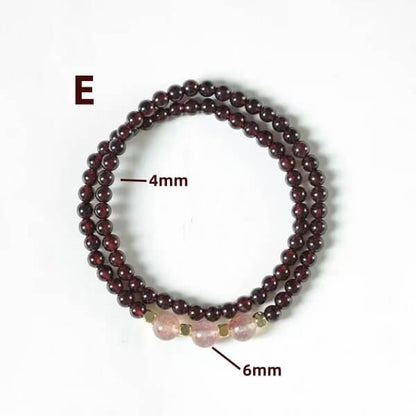 LuckyCharms Natural Garnet Fortune-Turning Beaded Bracelet