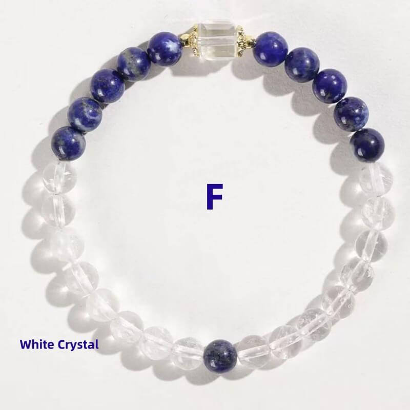 LuckyCharms Natural Lapis Lazuli Aquamarine Beaded Bracelet