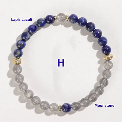LuckyCharms Natural Lapis Lazuli Aquamarine Beaded Bracelet