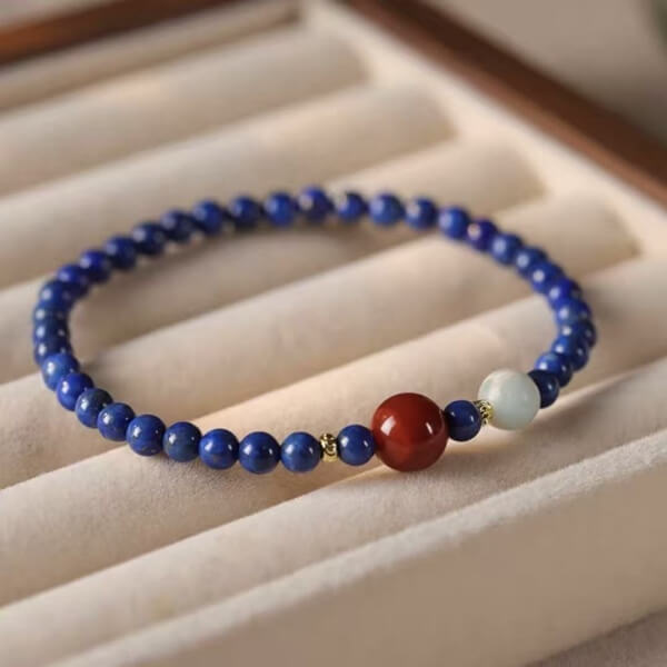 LuckyCharms Natural Lapis Lazuli Agate Pendant Single-Stand Bracelet