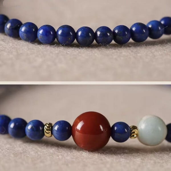 LuckyCharms Natural Lapis Lazuli Agate Pendant Single-Stand Bracelet