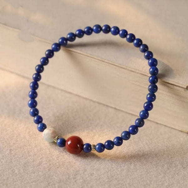 LuckyCharms Natural Lapis Lazuli Agate Pendant Single-Stand Bracelet