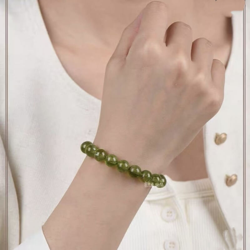 LuckyCharms Natural Peridot Green Beaded Bracelet