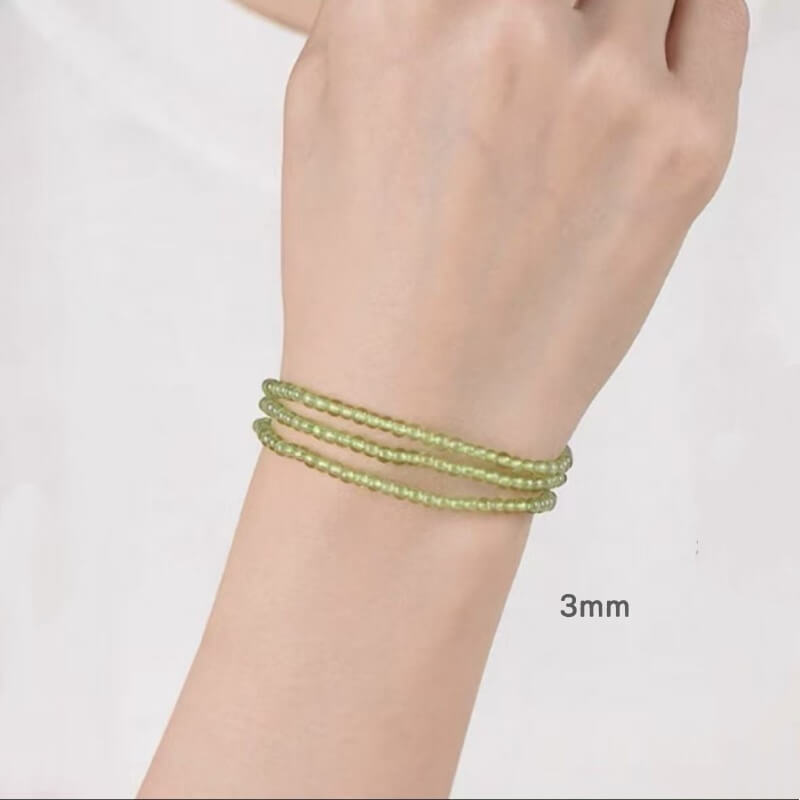 LuckyCharms Natural Peridot Green Beaded Bracelet