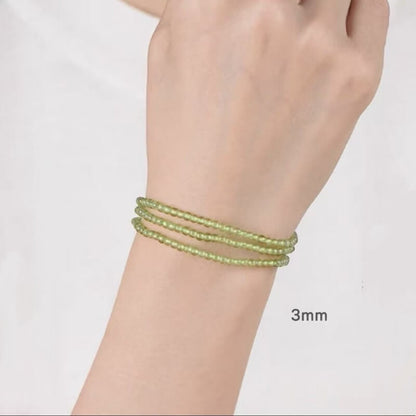 LuckyCharms Natural Peridot Green Beaded Bracelet