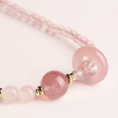 LuckyCharms Natural Strawberry Quartz Pink Love & Luck Bracelet