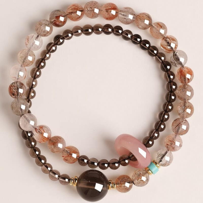 LuckyCharms Natural Smoky Quartz Brown Peace & Protection Bracelet