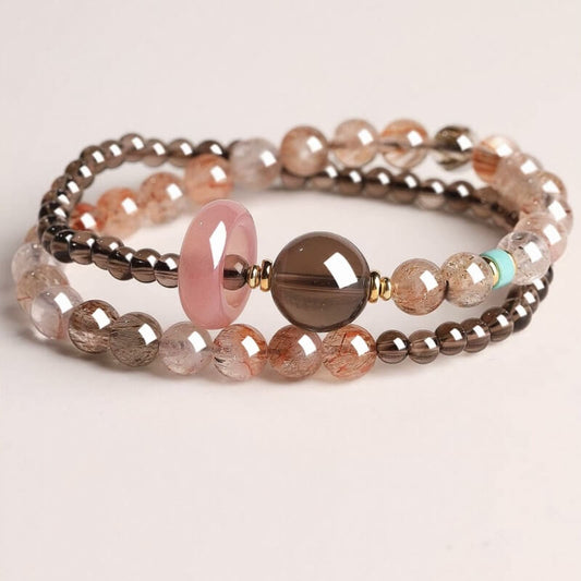 LuckyCharms Natural Smoky Quartz Brown Peace & Protection Bracelet