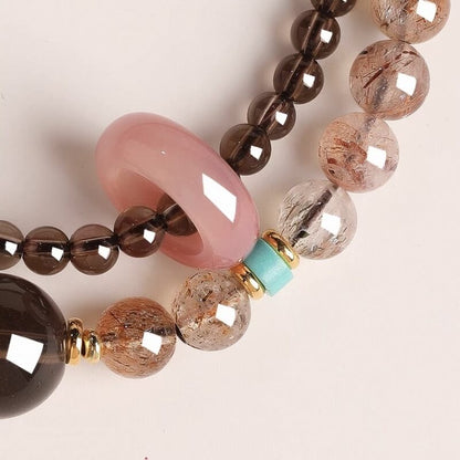 LuckyCharms Natural Smoky Quartz Brown Peace & Protection Bracelet