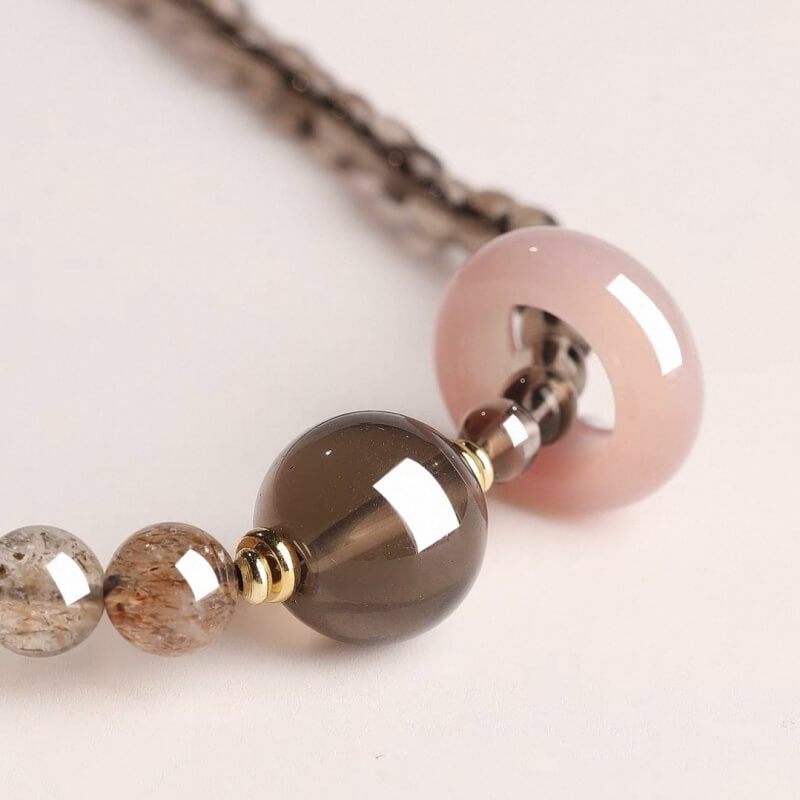 LuckyCharms Natural Smoky Quartz Brown Peace & Protection Bracelet