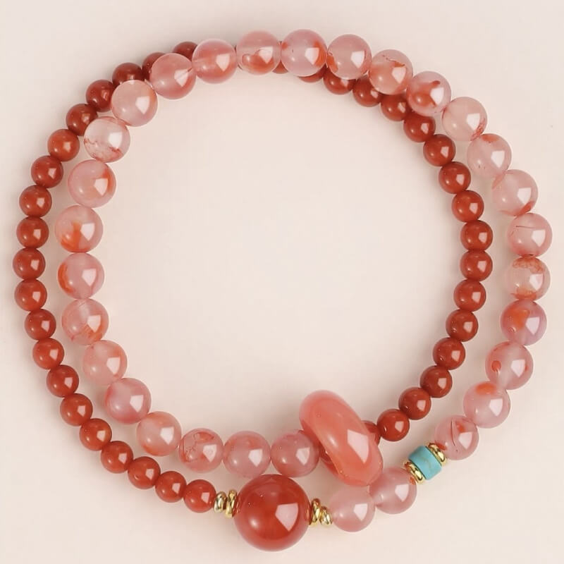 LuckyCharms Natural Southern Red Agate Luck & Success Bracelet