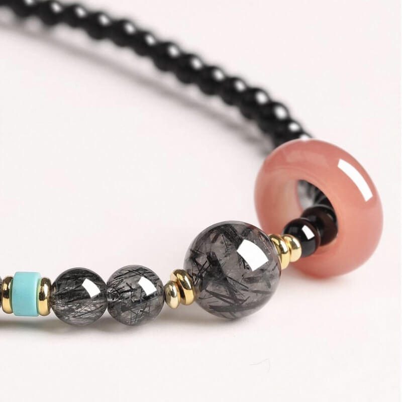 LuckyCharms Natural Obsidian Black Power & Protection Blessing Bracelet