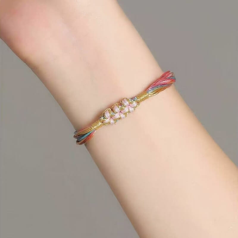 LuckyCharms Peach Blossom Colorful Braided Blessing Bracelet