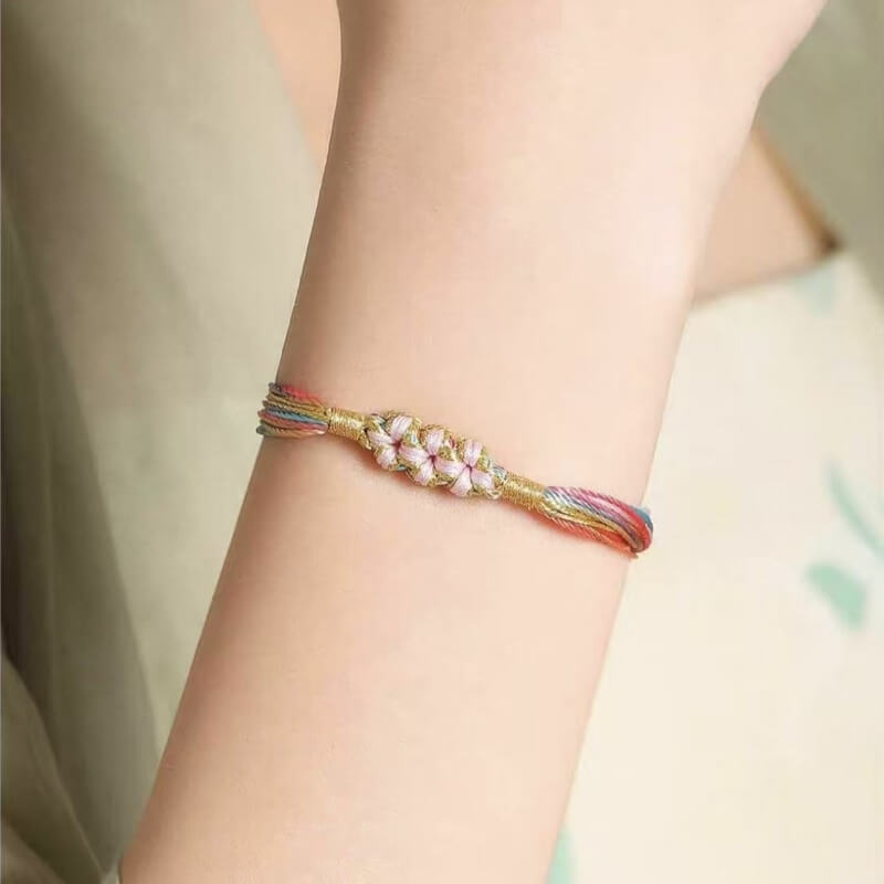 LuckyCharms Peach Blossom Colorful Braided Blessing Bracelet
