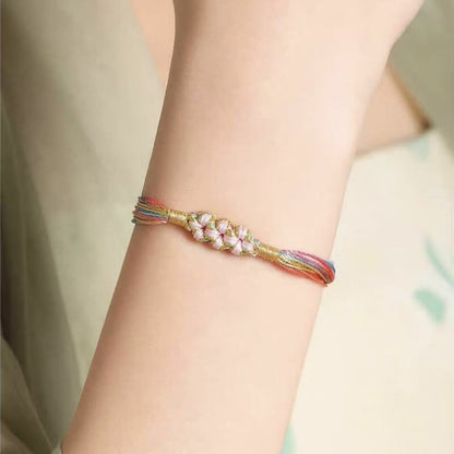 LuckyCharms Peach Blossom Colorful Braided Blessing Bracelet