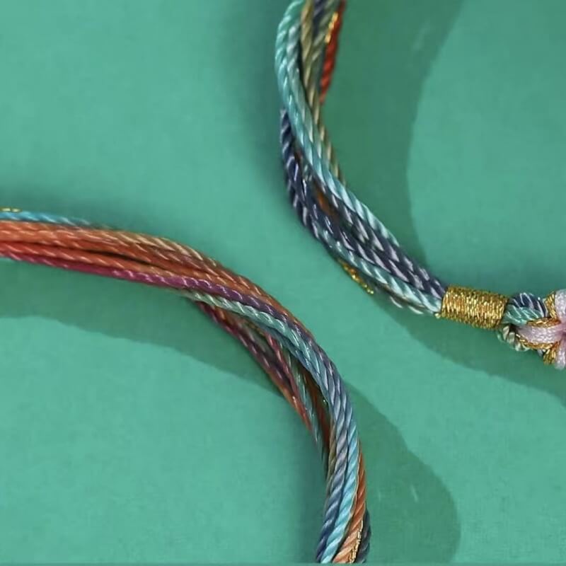 LuckyCharms Peach Blossom Colorful Braided Blessing Bracelet