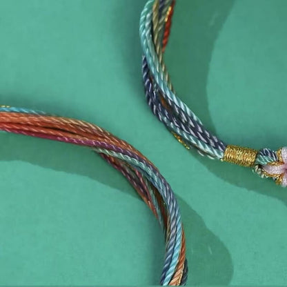 LuckyCharms Peach Blossom Colorful Braided Blessing Bracelet