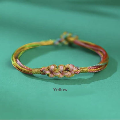 LuckyCharms Peach Blossom Colorful Braided Blessing Bracelet